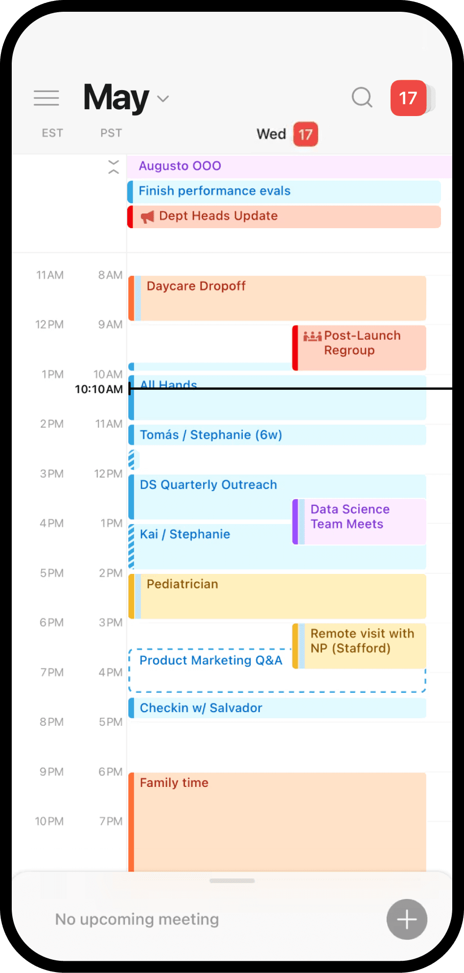 Ein Screenshot von Notion Calendar auf dem Handy