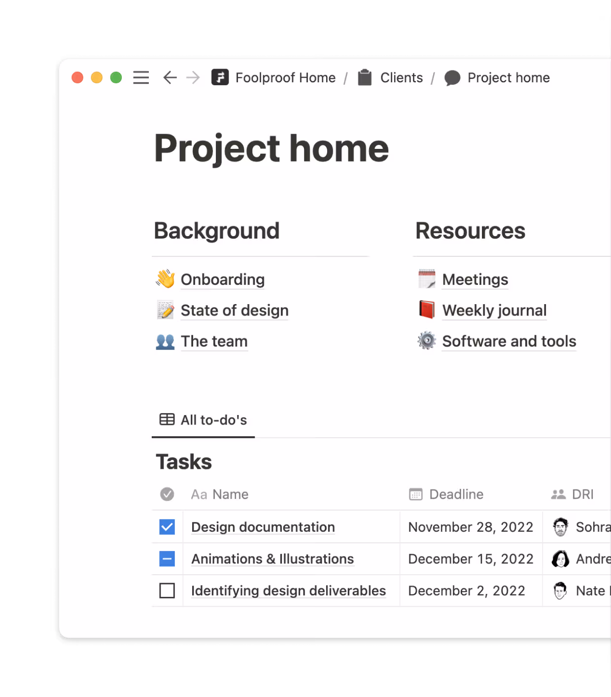 Create a one-stop shop for project information, content, and context.