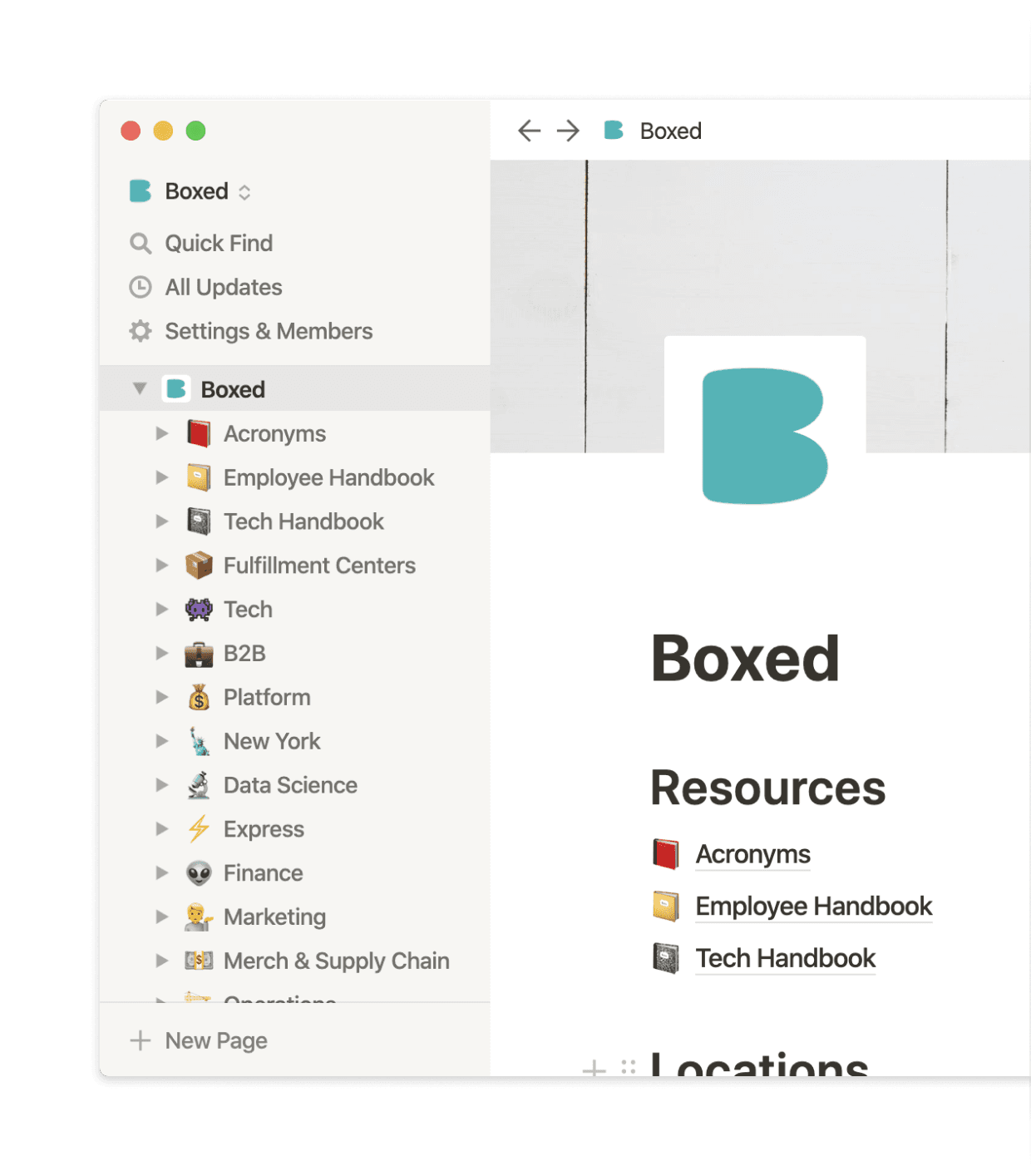 Pages are nested in the sidebar to create a custom structure.