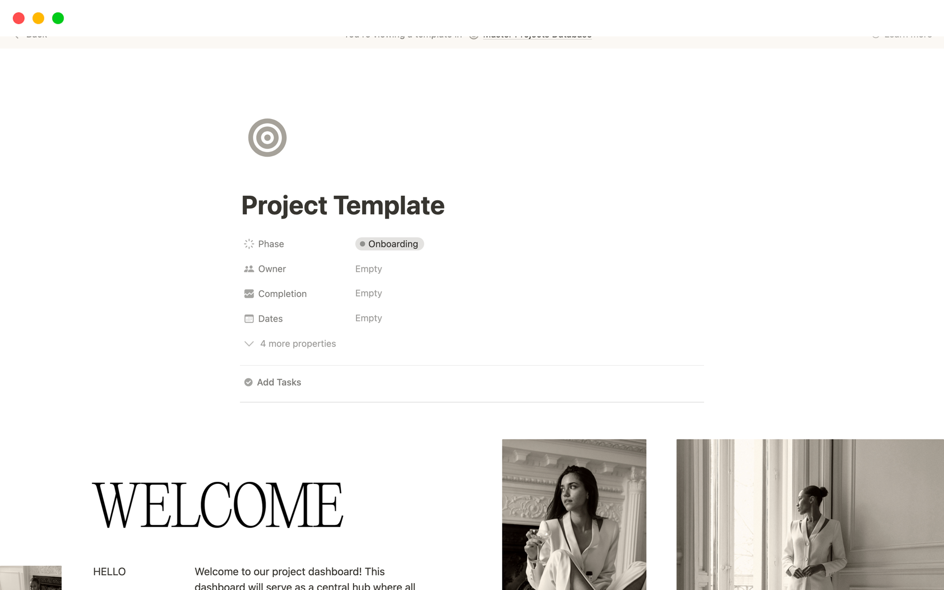 Eine Vorlagenvorschau für Designer Project Tracker and Client Portal