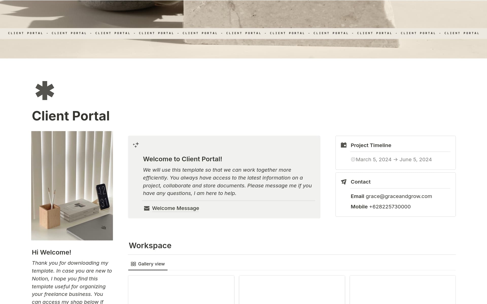 Screenshot of Top client portal templates for streamlined collaboration collection by Notion