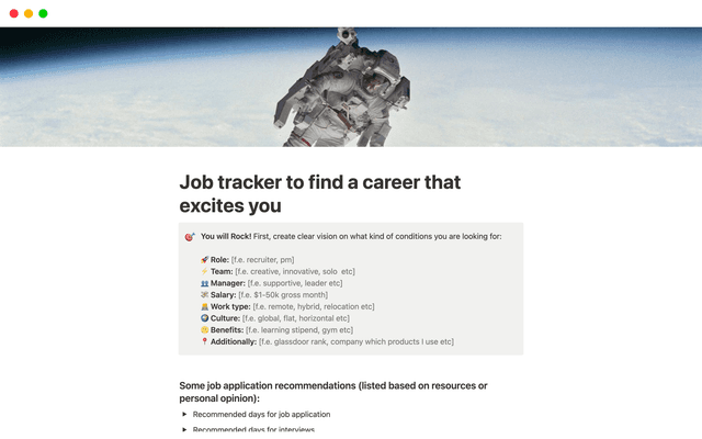Job tracker to find a team that excites you