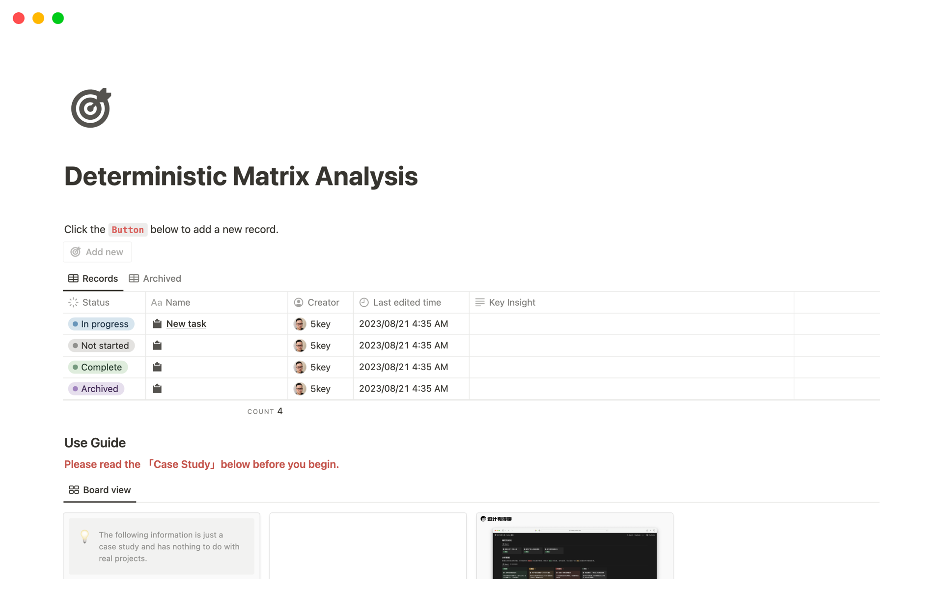 Eine Vorlagenvorschau für Deterministic Matrix Analysis